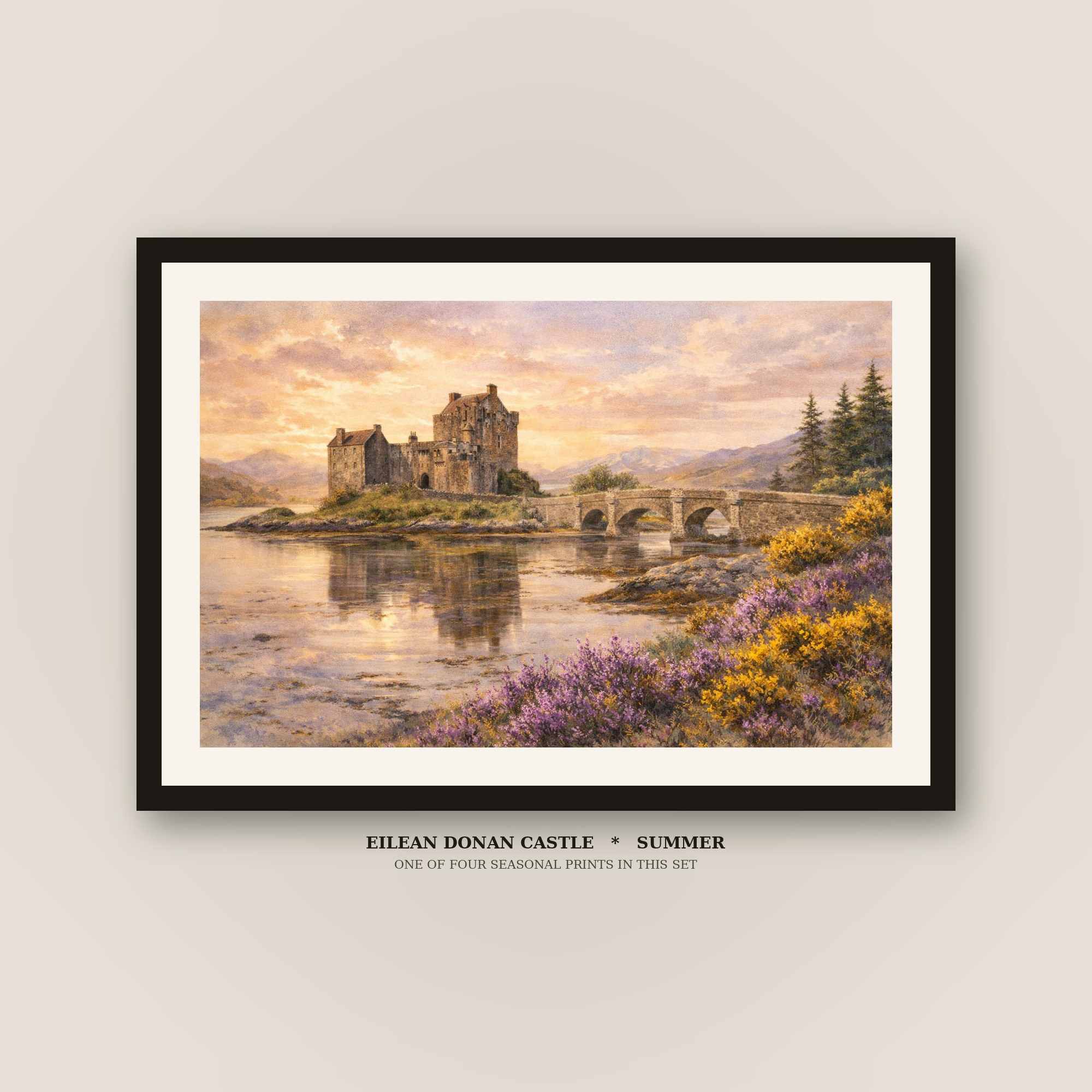 Eilean Donan Castle seasonal Scottish castle print mockup